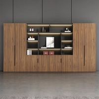 WJG-237X Meuble de rangement commercial en bois à tiroirs pour bureau, bibliothèque de fond de bureau, armoire de rangement de documents de style panneau