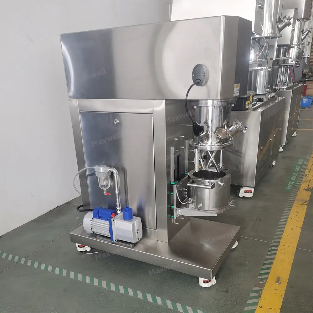 Mesin mixer resin epoksi vakum lab 2l mixer planet vakum kecil, mesin pencampur planet ganda