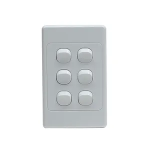 YOUU Australia Standard SAA Electrical Plastic Vertical Home Wall Light 6 gang 2 way Electric Switches