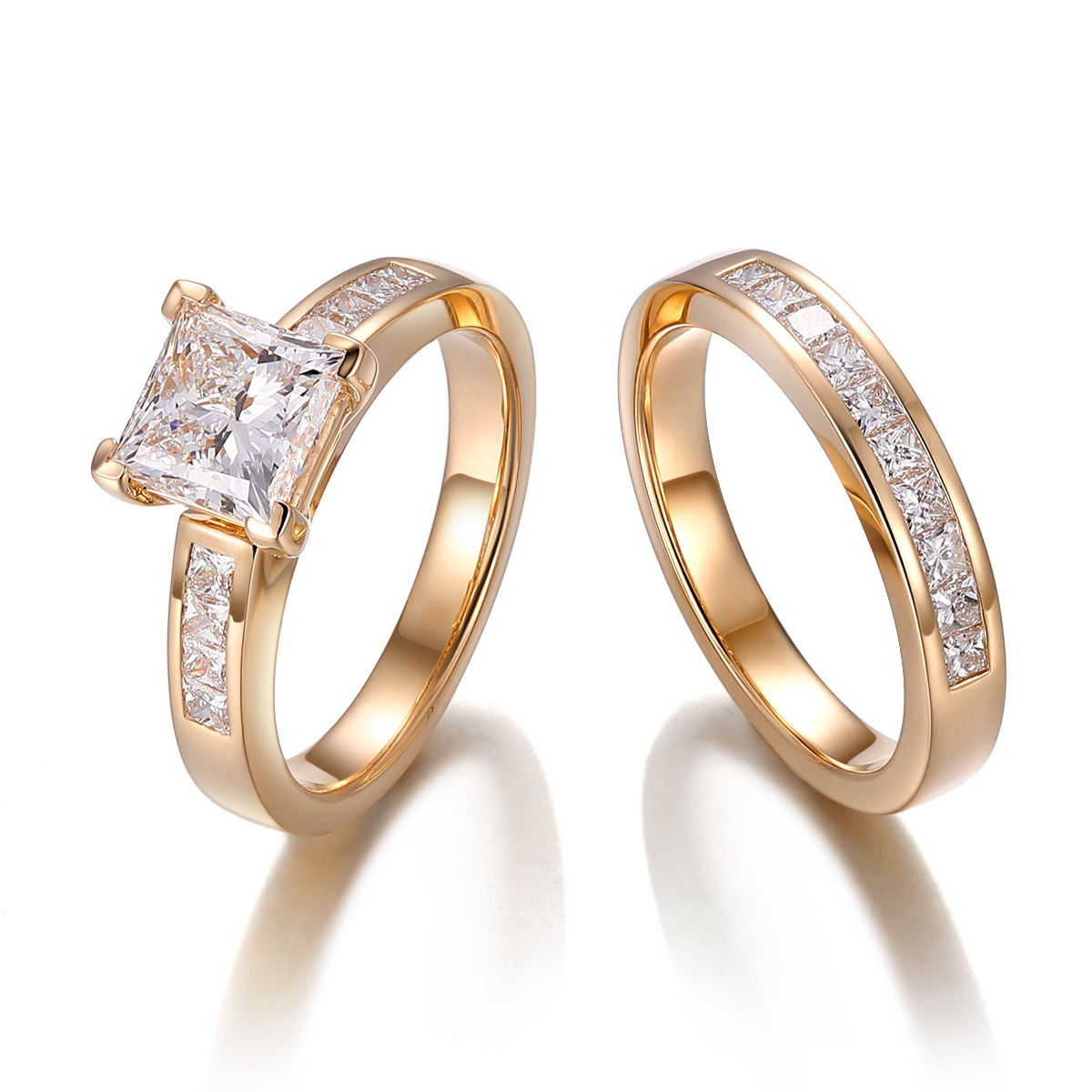 18K yellow gold lab diamond ring