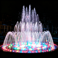 Éclairage LED RGB compact en acier inoxydable à économie d'énergie, étanche IP68, pour fontaines extérieures, lacs, hôtels et complexes hôteliers
