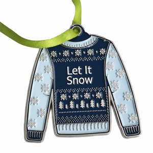 Pingente de Metal Esmaltado Personalizado para Suéter de Natal com Fita de Seda para Decoração de Árvore de Natal Presente OEM ODM - Product Image 4