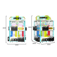 Machine à griffes en métal personnalisable, à monnayeur, avec cube magique coloré et poupée, pour 8 joueurs, commande par bouton, prise universelle 110/220V, pour centre commercial