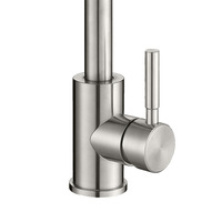 Robinet de lavabo de salle de bain d'hôtel à poignée unique, à trou unique, en acier inoxydable SUS 304, durable, monté sur le plan de travail