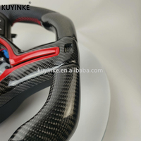 Volant chauffant en fibre de carbone perforé en cuir bleu pour Bmw F10 F11 F20 F21 F23 F30 F31 F32 F33 F36 F01 F06 F07 M5