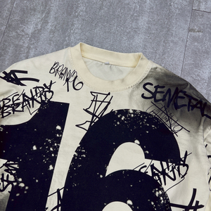 เสื้อยืดโอเวอร์ไซส์สไตล์วินเทจ ผลิตจากผ้าหนา ทรงไหล่ตก รับทำลายกราฟิกตามสั่ง เสื้อยืดแขนยาวแบบเทอร์มอล ล้างสีแบบแอซิดวอช - Product Image 5