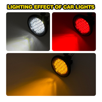 Feux Stop, Clignotants et Arrière pour Camion et Remorque, Ronds, Étanches, 4 Pouces, 24 LED, avec Anneau en Caoutchouc