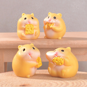Décoration de jardin micro-paysagère en résine mignonne, petit hamster transfrontalier, ornement de bureau de dessin animé, accessoire peint à la main - Product Image 4