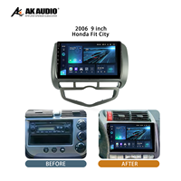 Lecteur DVD de voiture 9 pouces Fit City 2006, cadre de panneau, kit radio audio Android, tableau de bord, plastique ABS