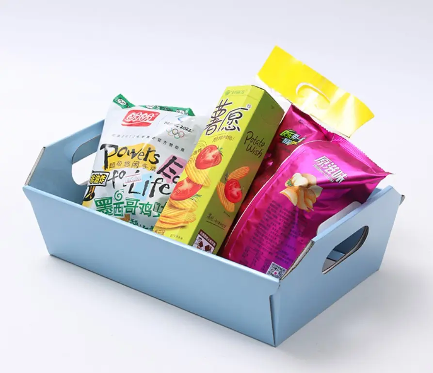 Recycled Corrugated Boxes Food Outer Packaging Customize Logo Potato Chips Candy Snack Box