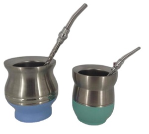 OEM Venta caliente forma de <span class=keywords><strong>calabaza</strong></span> 140ml/190ml de América del Sur en polvo de acero inoxidable <span class=keywords><strong>mate</strong></span> - Product Image 5