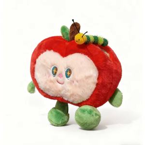Llavero <span class=keywords><strong>de</strong></span> Peluche <span class=keywords><strong>de</strong></span> <span class=keywords><strong>Manzana</strong></span> Roja con Insecto, Muñeco Pingguo, Ideal como Regalo para Festividades o Pequeñas Sorpresas Diarias - Product Image 5