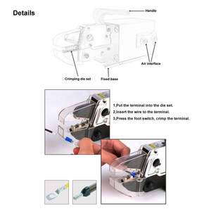 Machine de sertissage de terminal de faisceau de câbles de borne hexagonale de cosse de fil électrique pneumatique portable - Product Image 5