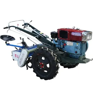 Cultivador de potência de motor diesel 12hp, motocultor de motocultor com duas rodas e trator de caminhada para venda