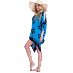 Vestido Poncho de Playa para Verano, Estampado Floral, Informal, Traje de Baño, Ropa de Playa - Product Image 5