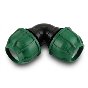 Raccord de tuyauterie moulé par injection en PP PE vert, coudé à 90 degrés, à compression, basse pression, résistant à la corrosion et aux produits chimiques - Product Image 1