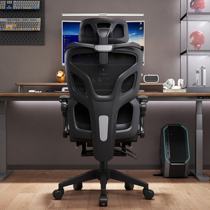 Chaise d'Ordinateur Inclinable Noire de Haute Qualité, Surdimensionnée, Pivotante en Maille, avec Support Lombaire Ergonomique, pour Conférence, Gaming et Bureau - Product Image 4