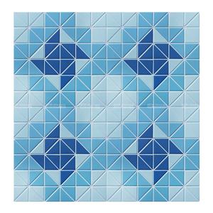 Méditerranée 2 "Triangle <span class=keywords><strong>Moulin</strong></span> À Vent Motif Bleu Couleur Mixte Piscine Carreaux Mosaïque En Céramique pour Hôtel Entrepreneur Projet - Product Image 4