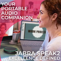 Jabra Speak2 75 MS (Teams) Haut-parleur compatible avec PC, Mac, tablette pour la visioconférence, l'apprentissage à distance, le télétravail