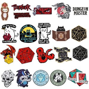 Spilla in Metallo Smaltato a Tema Anime e Giochi, Design Creativo Fiamma per Dadi, Badge Punk Drago, Gioielli Regalo per Amici e Innamorati, Confezionato Singolarmente - Product Image 2