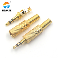 Jack Audio 3,5 conector chapado en oro 3,5mm Audio auriculares con micrófono enchufe teléfono Jack estéreo macho adaptador auriculares Jack