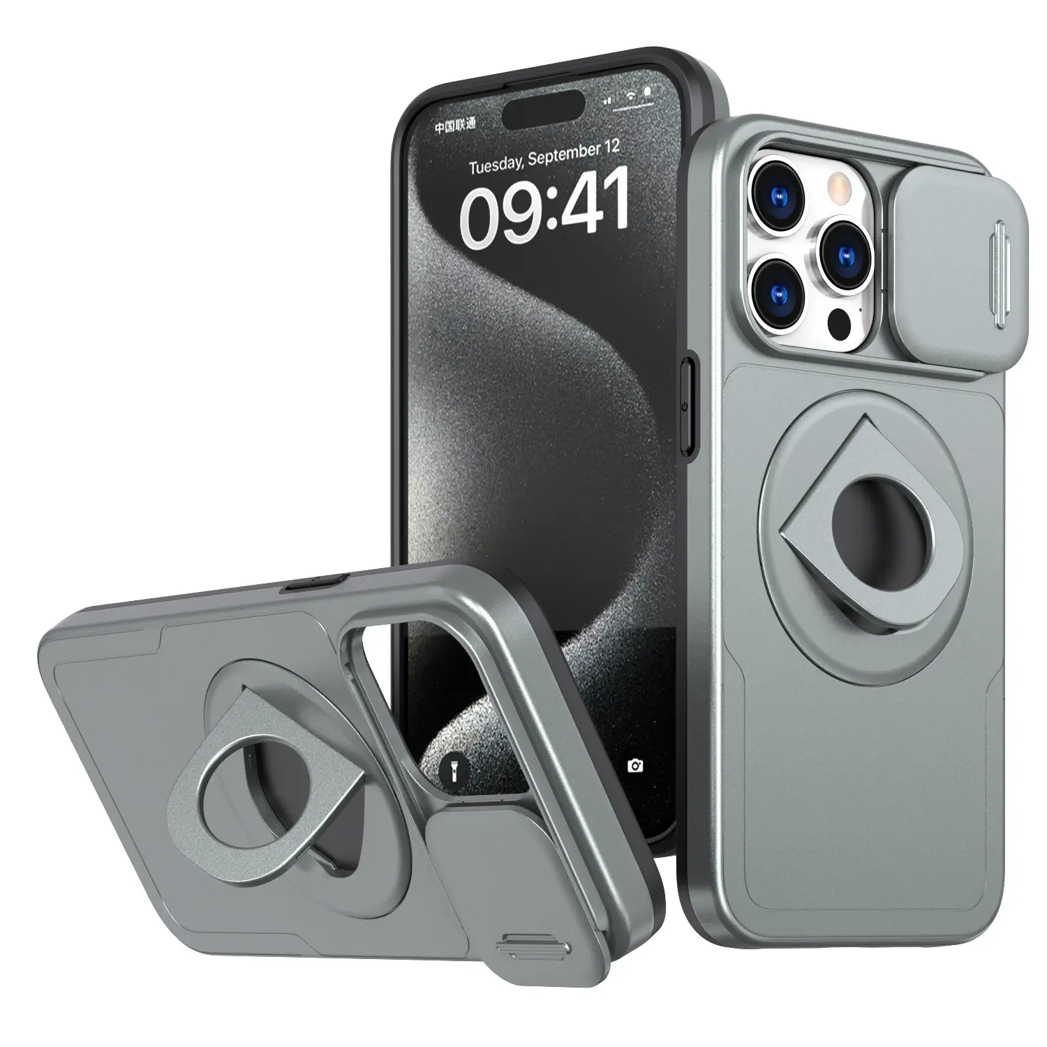 Accessori per cellulare nuovo stile anello magnetico incavato con lente finestra a spinta per iPhone 14 Plus