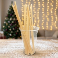 Pailles en PLA 6x210mm droites à extrémité plate jetables pour bière artisanale, garniture de cocktail, boisson OEM
