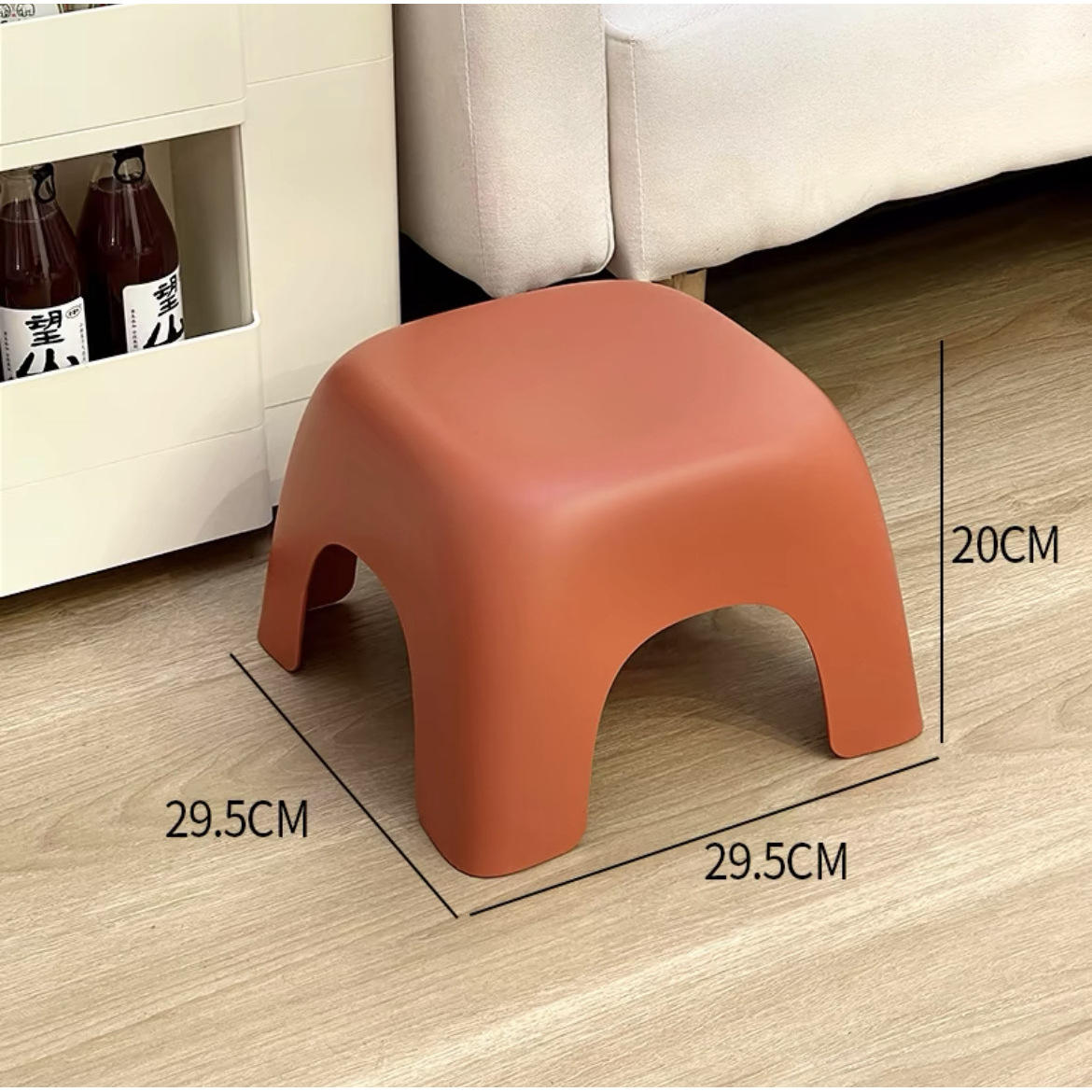 เก้าอี้สตูลสี่มุมขนาดใหญ่ [สีแดงฮอว์ธอร์น]