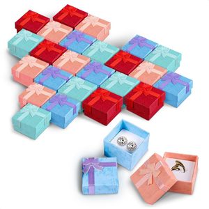 Caja de Joyería de Cartón Personalizable con Forro de Esponja UV y Lazo Navideño para Collares y Relojes, Tapa y Base Personalizadas - Product Image 1