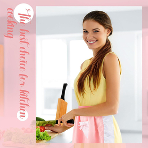 Delantales de cintura rosas de alta calidad para mujer con bolsillos, <span class=keywords><strong>delantal</strong></span> de cocina para camarera, <span class=keywords><strong>delantal</strong></span> de sirvienta, falda vintage, disfraz lindo con volantes blancos - Product Image 6
