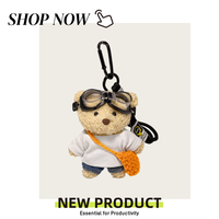 Porte-clés en peluche ours en dessin animé mignon, doux et durable, breloque de sac, décoration de sac à dos