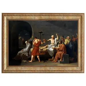 Figurines classiques européennes La mort de Socrate Pure Peinture à l'huile faite à la main Académie des beaux-arts Peintre Art mural sur toile