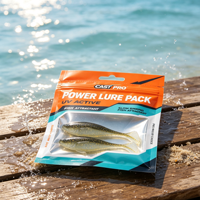Sachet d'emballage pour leurres de pêche en plastique souple, enveloppe scellée sur 3 côtés, sac plat avec fermeture éclair et fenêtre, personnalisable
