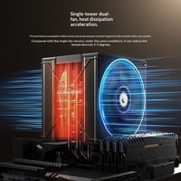 ID-COOLING Frost 410 Black Gold Edition, refroidisseur de processeur pour ordinateur, dissipateur thermique en plastique, refroidissement par air, roulement fluide silencieux 29,9 dBA