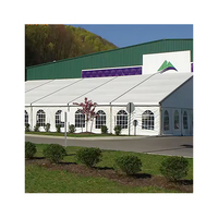 Tente de fête de mariage à cadre en aluminium de luxe de 12x30m, tente en toile imperméable à grande portée transparente pour les ventes d'expositions d'événements en plein air
