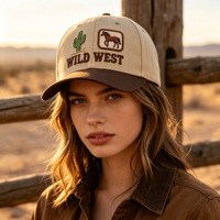 Gorra de Béisbol Personalizada con Logotipo Bordado, Visera Curva, Dos Tonos, 100% Algodón, Estilo Casual para Exteriores