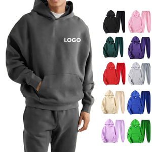 Set Completo Tuta da Uomo Oversize con Felpa Pullover con Cappuccio 100% Cotone con Logo Personalizzato OEM ODM - Product Image 1