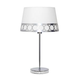 Lampe de table blanche et argentée 1xe14, 44x25x25 cm, idéale pour un éclairage décoratif et fonctionnel dans les espaces intérieurs. - Product Image 1