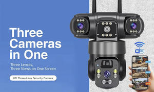 3镜头户外安全摄像机太阳能PTZ AI人体检测报警彩色夜视IP66防水4g太阳能摄像机 - Product Image 2