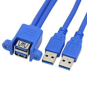 สายต่อขยาย USB 3.0 แบบสองพอร์ต ชาย-หญิง พร้อมรูยึดสำหรับการถ่ายโอนข้อมูล - Product Image 4