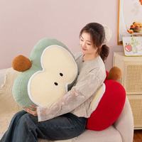 Coussin en peluche long en forme de pomme Kawaii en tissu doux, rembourrage en coton PP super doux, design brodé, jouet en peluche anti-stress