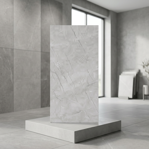 Azulejos de Porcelana Pulida Fontana Grey de 800x1600 mm para Pared y Suelo, Efecto Piedra Gris Contemporáneo - Product Image 1