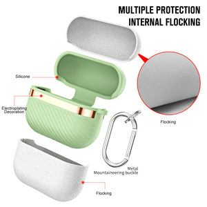 Étui pour écouteurs AirPods Pro et Pro 2, en silicone véritable avec placage liquide et design ondulé floqué monobloc - Product Image 5