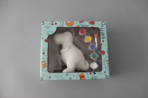 Embrione bianco Mini gesso bambola per bambini arte fai da te Cartoon Graffiti dipinti coniglietto uovo <span class=keywords><strong>di</strong></span> pasqua disegno giocattoli Set - Product Image 3