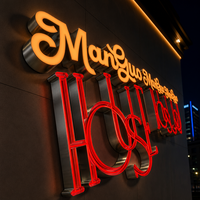 Lettres en relief 3D personnalisées avec éclairage frontal LED, rouge or, IP65, étanches, logo lumineux pour devanture de magasin, restaurant, bar, entreprises