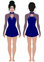 Blue Girls Lyric Performance Dance Wear pour les enfants Commande d'échantillon de 7 jours disponible Costume de ballet scintillant en strass