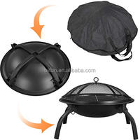Brasero pliable portable en acier de 21 pouces avec sac de transport, écran anti-étincelles et grille, foyer extérieur en métal pour patio, jardin et camping