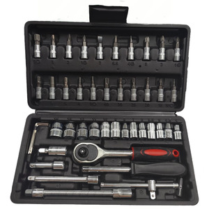 Jeu de douilles mécaniques de 46 pièces, clé à cliquet 1/4 pouce, kit d'outils pour la réparation automobile et de machines - Product Image 2