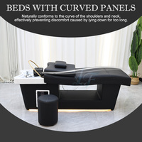 Lit de massage thaïlandais ergonomique professionnel en forme de S avec circulation d'eau pour un spa capillaire de luxe