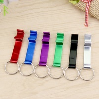 Porte-clés multifonctionnel créatif pour bière, ouvre-bouteille en alliage d'aluminium durable avec anneau coloré, prend en charge le LOGO et le code QR